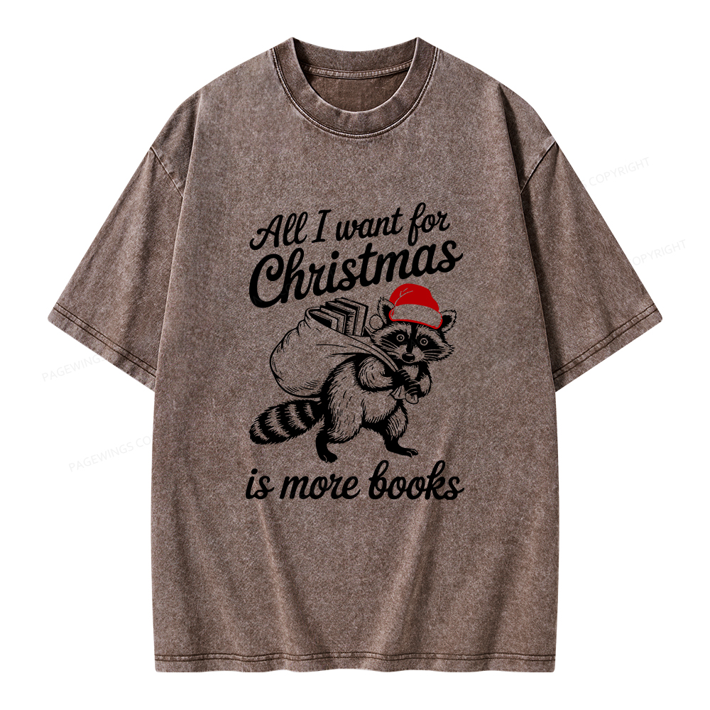 Pagewings Christmas Bookish Unisex Washed T-shirt