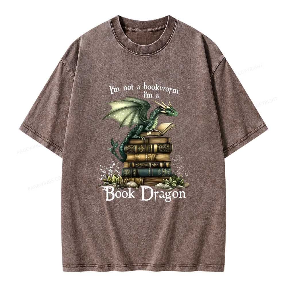 Pagewings Book Dragon Unisex Washed T-shirt