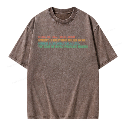 Pagewings Defend the Local Public Library Unisex Washed T-shirt