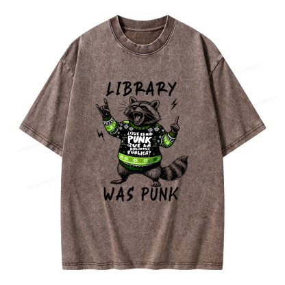 Pagewings Library Was Punk Unisex Washed T-shirt