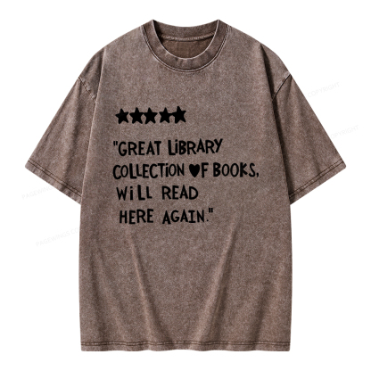 Pagewings Great Library Collection Of Books Unisex Washed T-shirt
