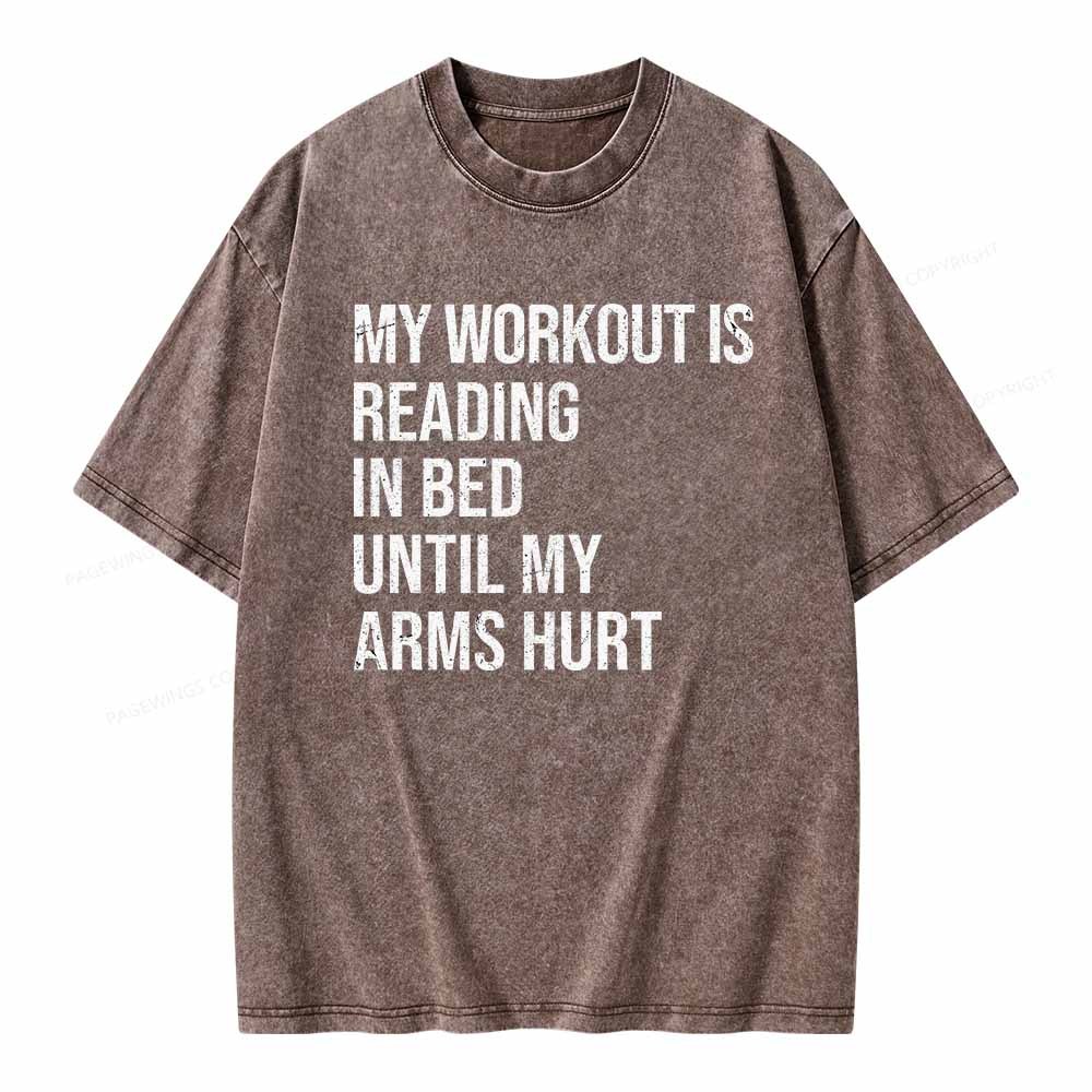 Pagewings My Workout Reading Unisex Washed T-shirt