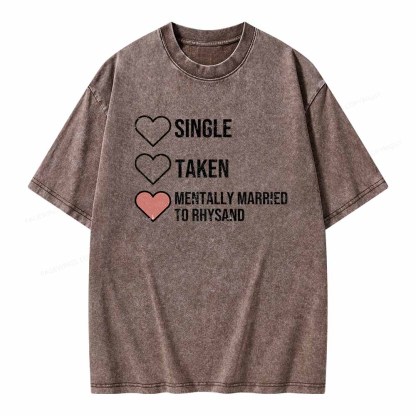 Pagewings Mentally Married To Rhysand  Unisex Washed T-shirt