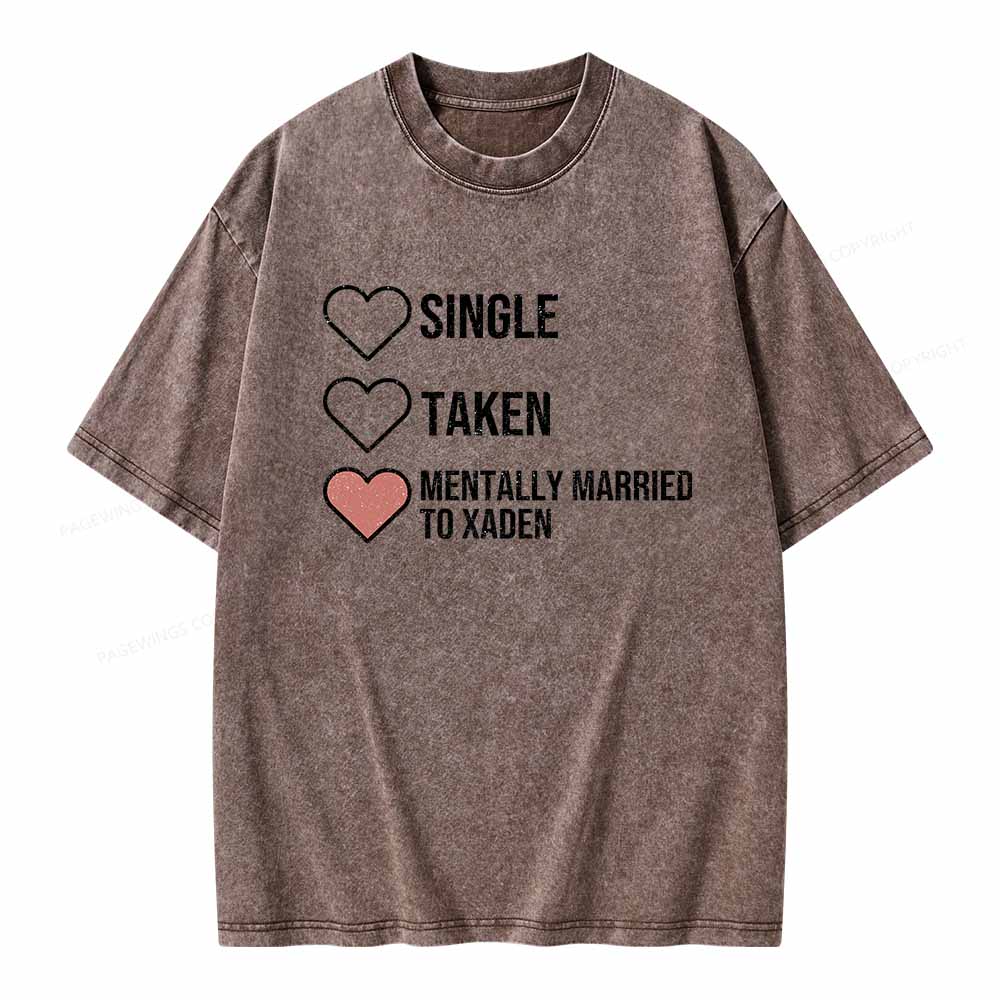 Pagewings Mentally Married To Xaden  Unisex Washed T-shirt