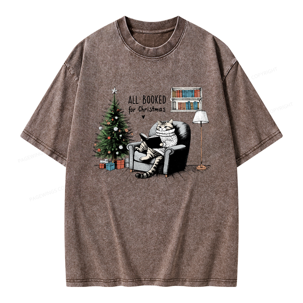 Pagewings All Booked for Christmas Unisex Washed T-shirt