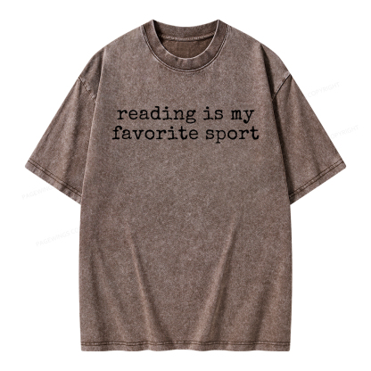 Pagewings Reading Is My Favorite Sport Unisex Washed T-shirt