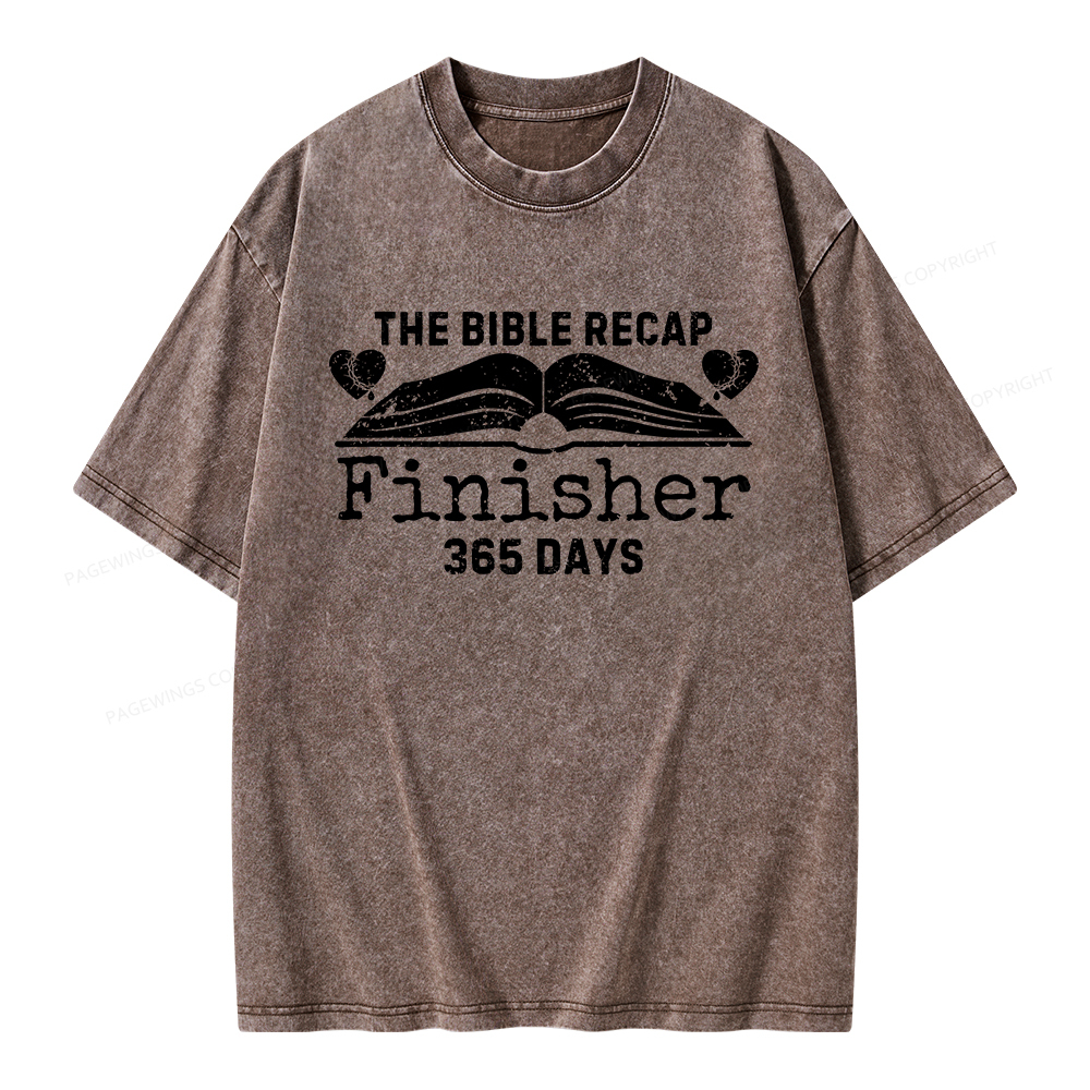 Pagewings The Bible Recap Finisher 365 Days Unisex Washed T-shirt