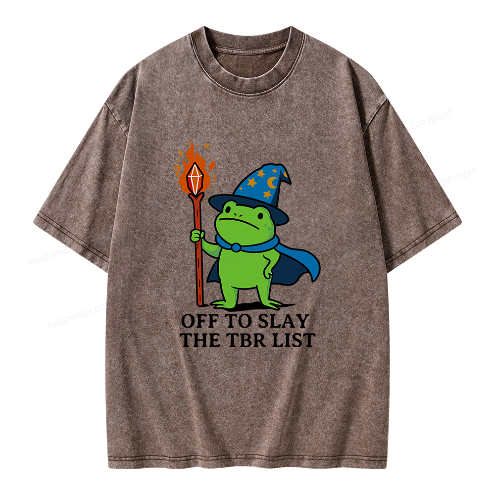 Pagewings Off to Slay The TBR List Unisex Washed T-shirt
