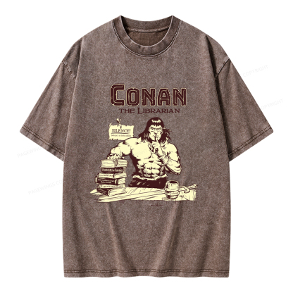 Pagewings Conan the Librarian Unisex Washed T-shirt
