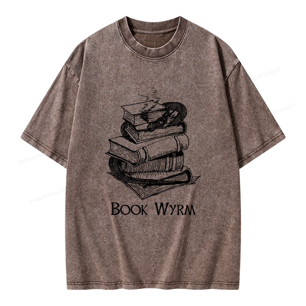 Pagewings Book Wyrm Unisex Washed T-shirt