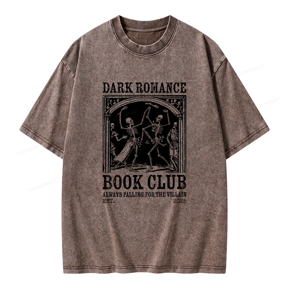 Pagewings Dark Romance Book Club Unisex Washed T-shirt