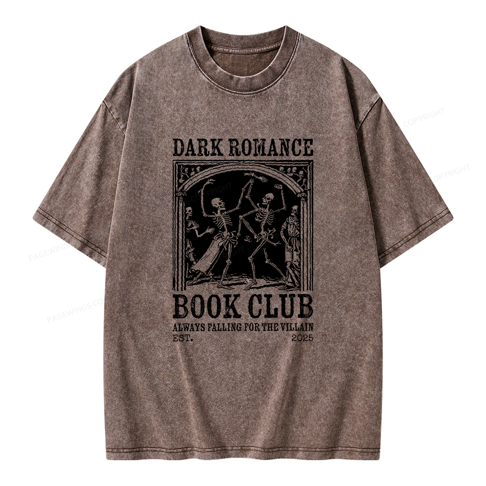 Pagewings Dark Romance Book Club Unisex Washed T-shirt
