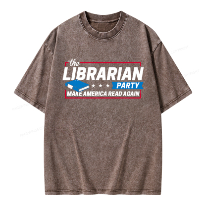 Pagewings The Librarian Party Unisex Washed T-shirt