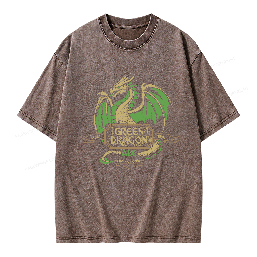 Pagewings Green Dragon Ale Unisex Washed T-shirt