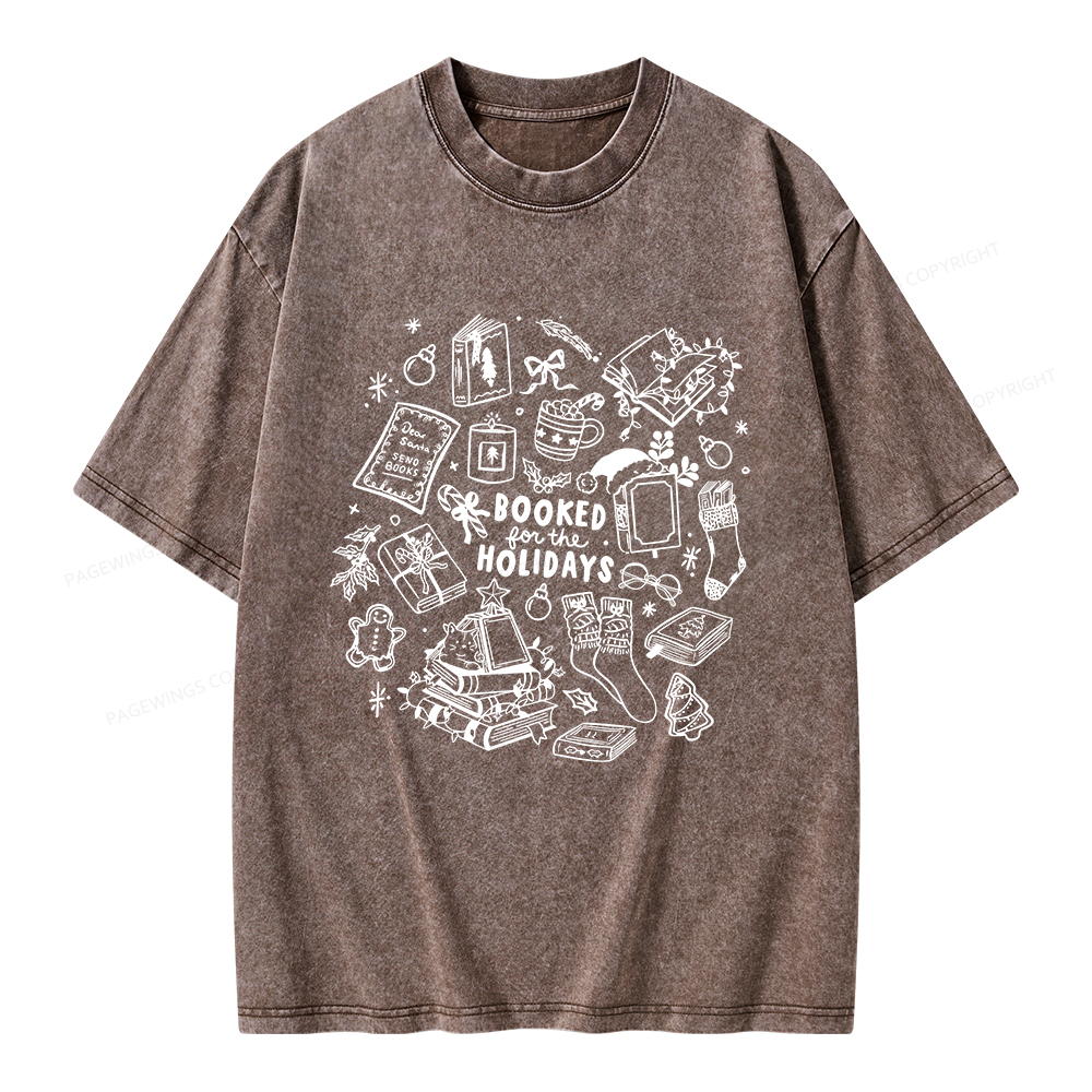 Pagewings Booked For The Holidays Unisex Washed T-shirt