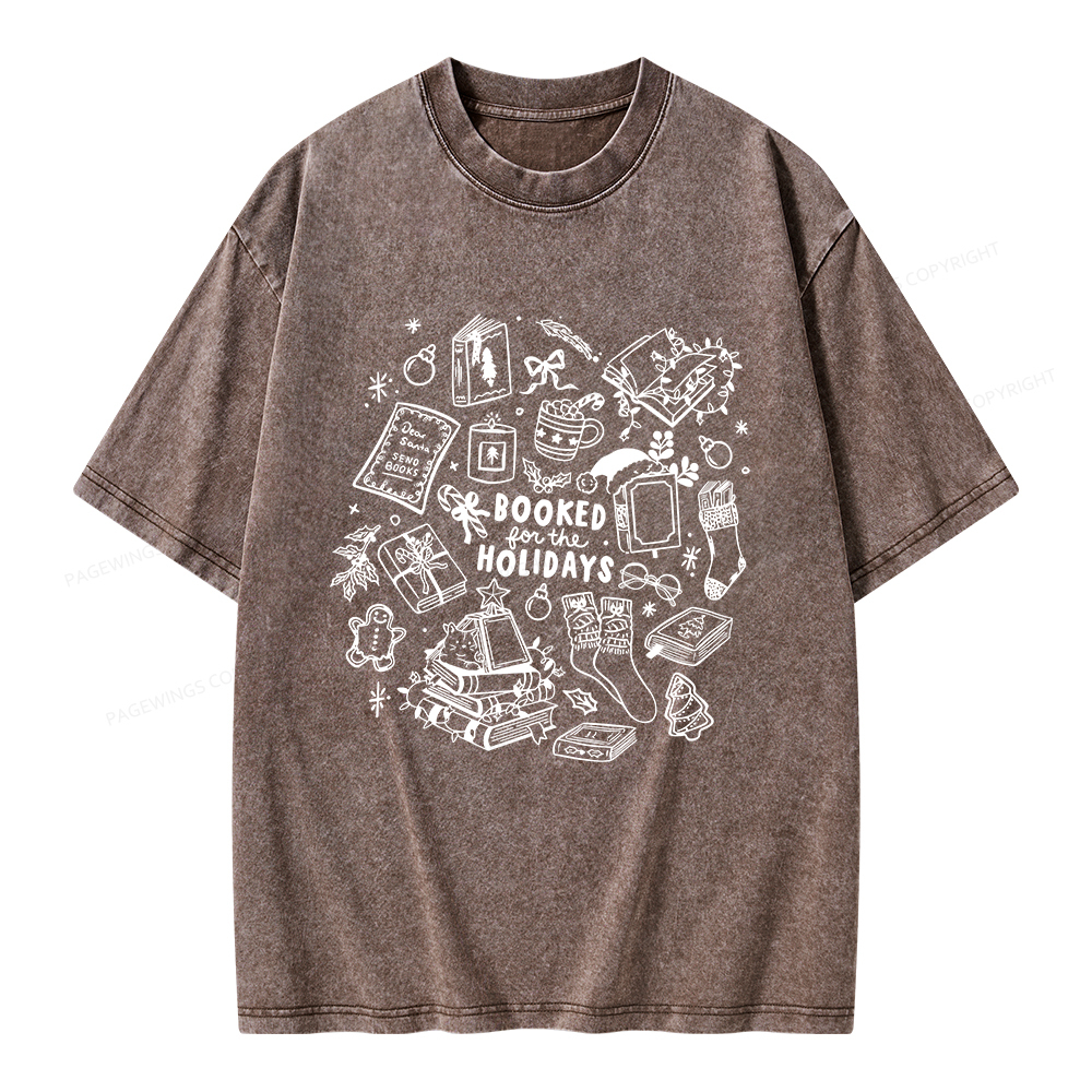 Pagewings Booked For The Holidays Unisex Washed T-shirt