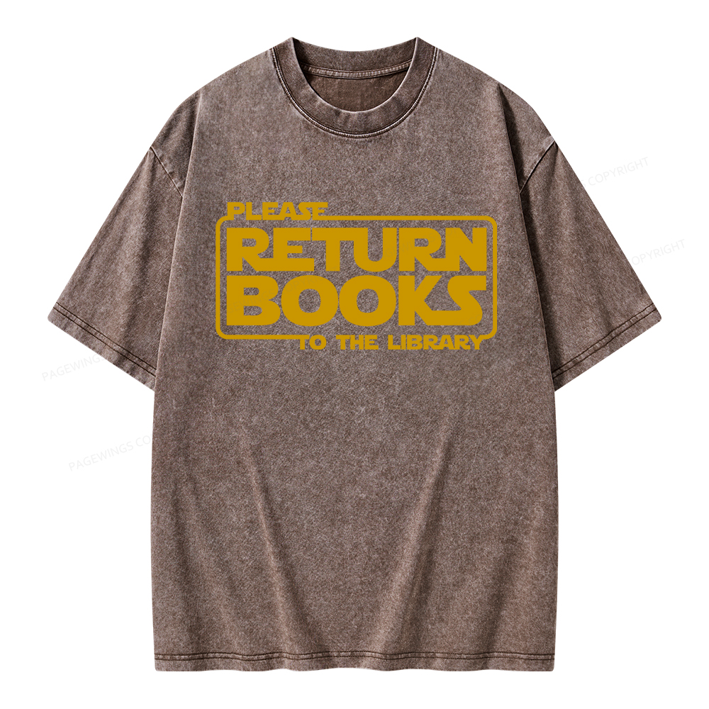 Pagewings Please Return Books To The Library Unisex Washed T-shirt