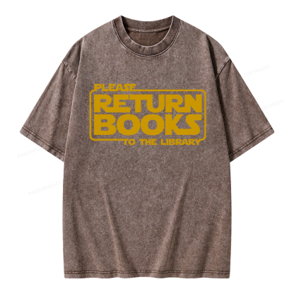 Pagewings Please Return Books To The Library Unisex Washed T-shirt