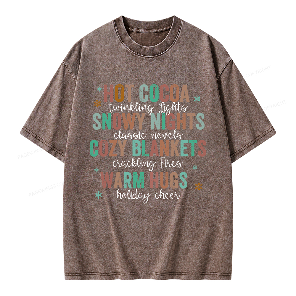 Pagewings Cozy Season Classic Novels Unisex Washed T-shirt