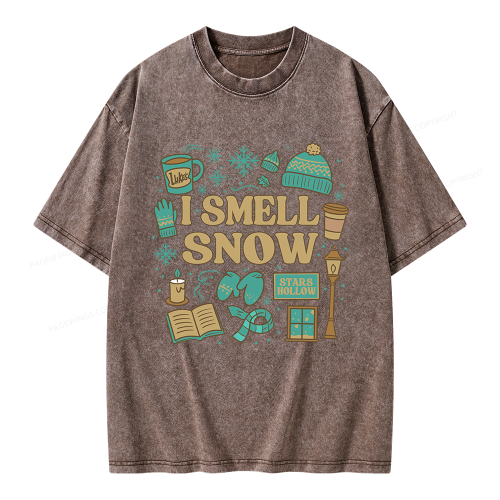 Pagewings I Smell Snow Unisex Washed T-shirt