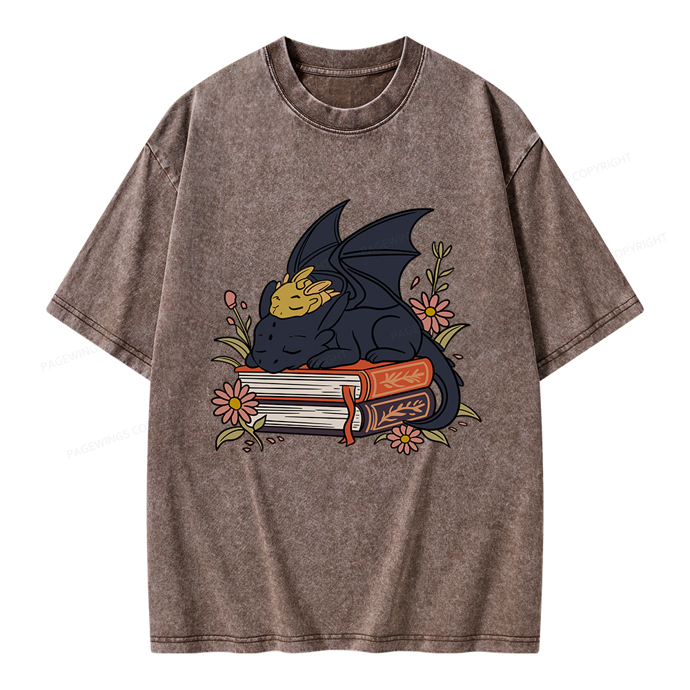 Pagewings Dragon Book Unisex Washed T-shirt