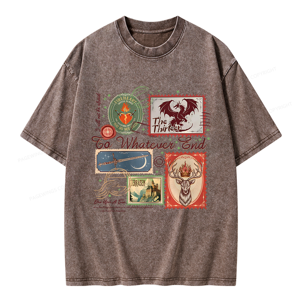 Pagewings Book Lover Stamps Unisex Washed T-shirt