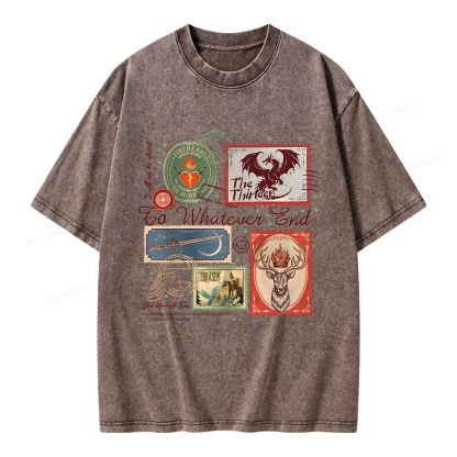 Pagewings Book Lover Stamps Unisex Washed T-shirt