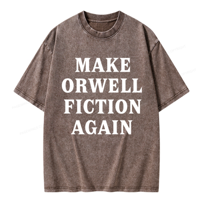 Pagewings Make Orwell Fiction Again Unisex Washed T-shirt