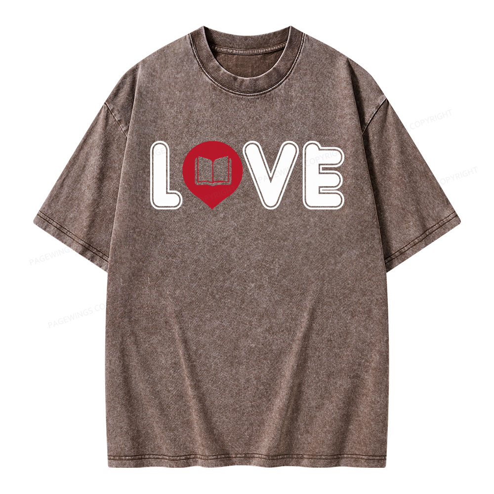 Pagewings Book Love Unisex Washed T-shirt