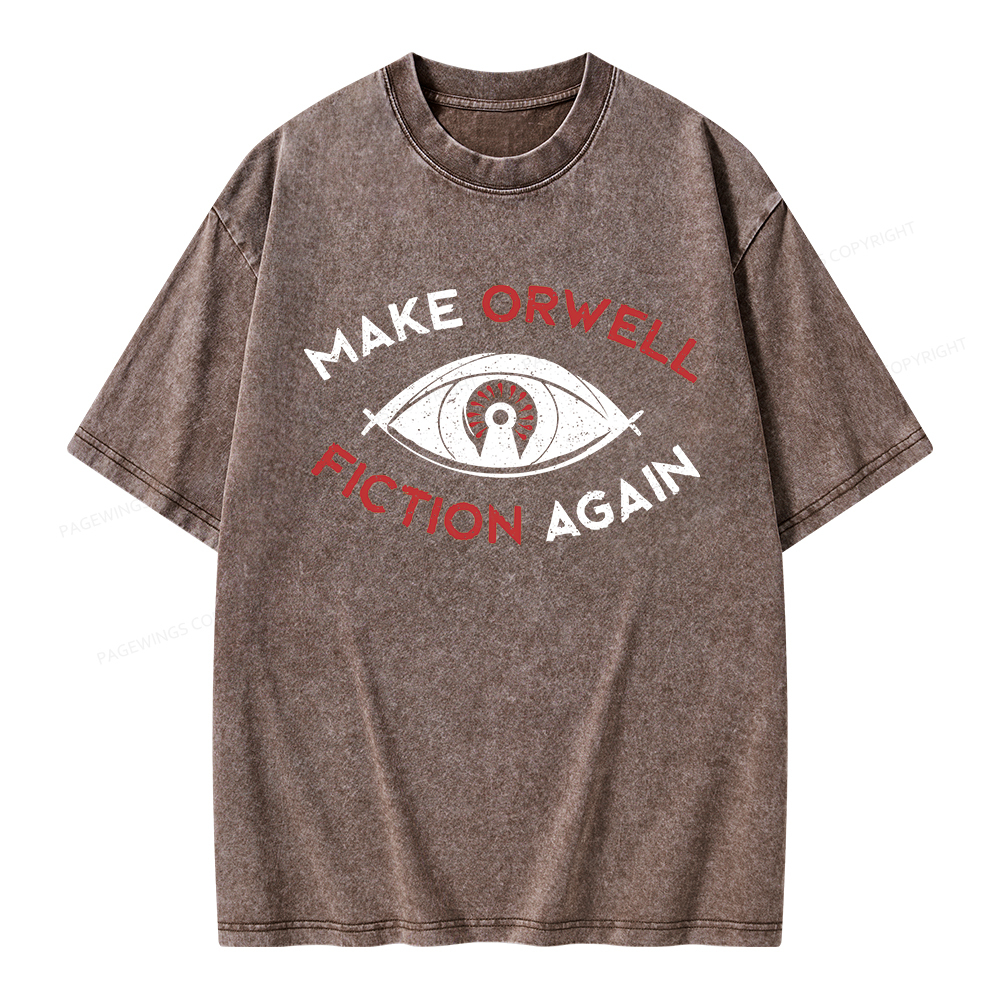 Pagewings Make Orwell Fiction Again Unisex Washed T-shirt