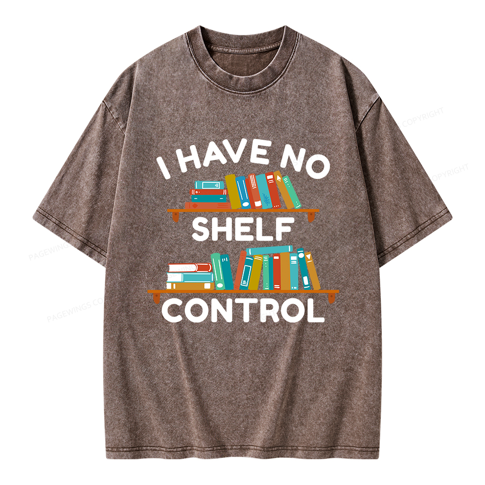 Pagewings I Have No Shelf Control Unisex Washed T-shirt