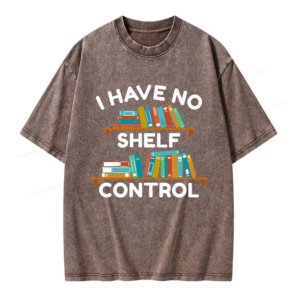 Pagewings I Have No Shelf Control Unisex Washed T-shirt