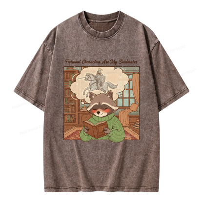 Pagewings Fictional Characters Are My Soulmates Unisex Washed T-shirt