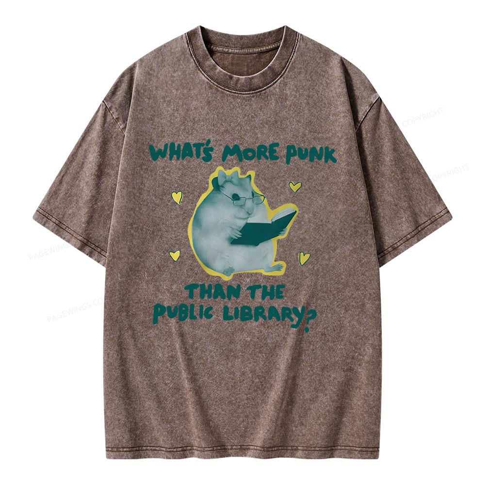 Pagewings What’s More Punk Than The Public Library Unisex Washed T-shirt