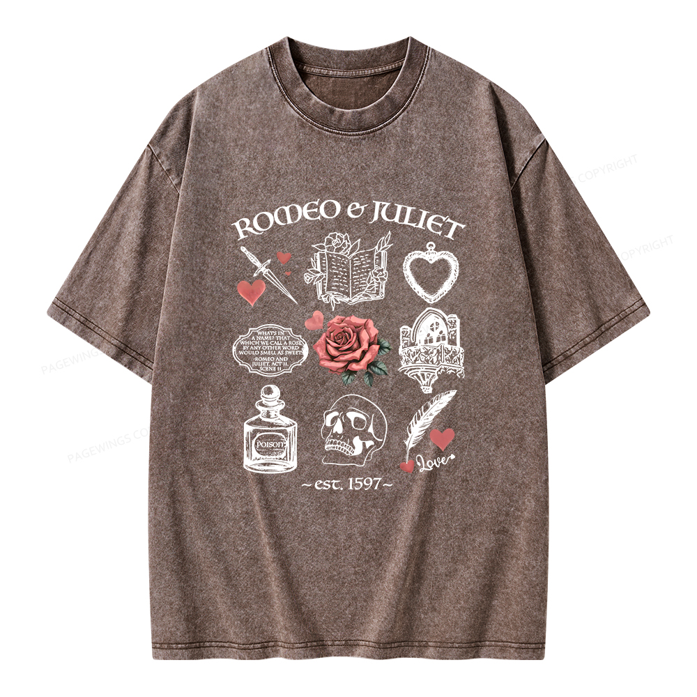 Pagewings Romeo and Juliet Unisex Washed T-shirt
