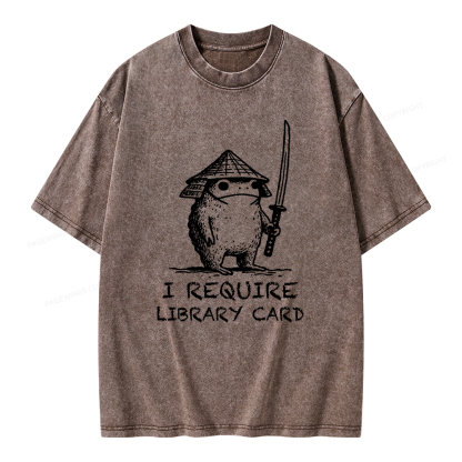 Pagewings I Require Library Card Unisex Washed T-shirt