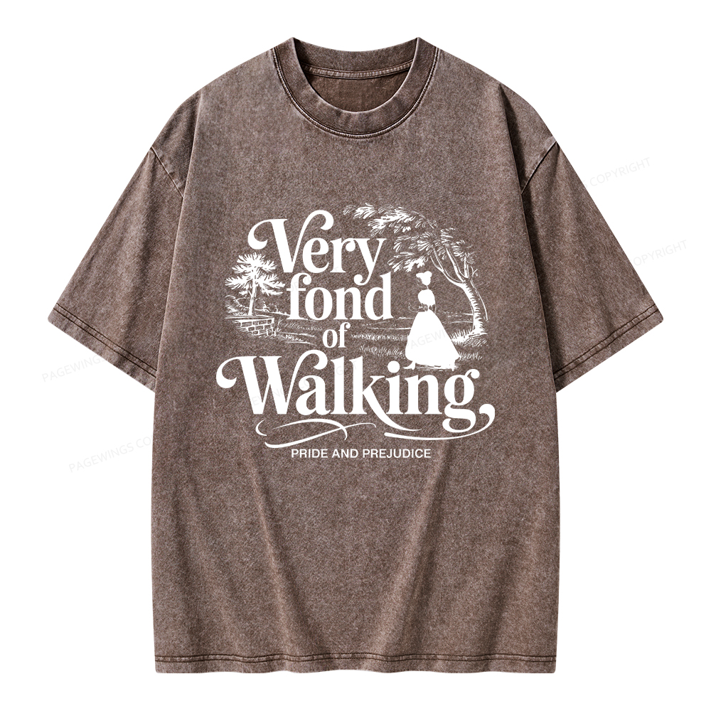 Pagewings Very Fond Of Walking Unisex Washed T-shirt