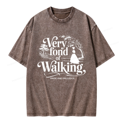 Pagewings Very Fond Of Walking Unisex Washed T-shirt