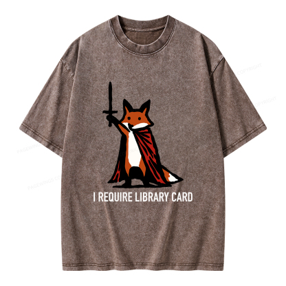 Pagewings I Require Library Card Unisex Washed T-shirt