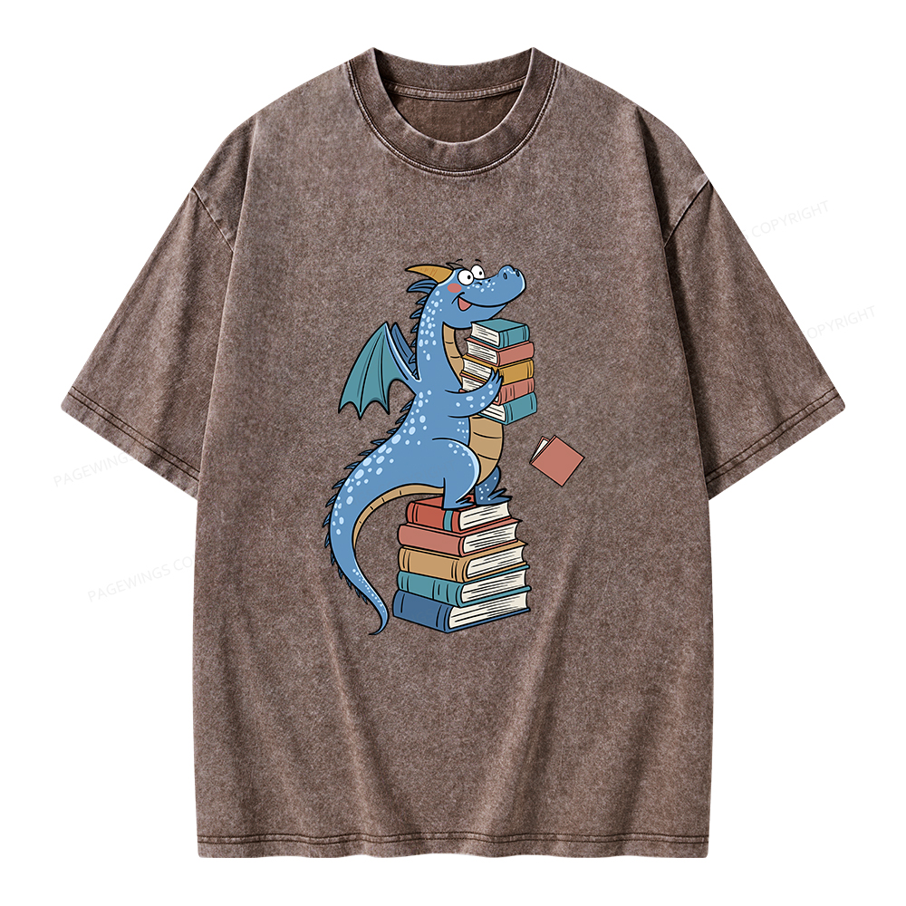Pagewings Book Dinosaurs Unisex Washed T-shirt