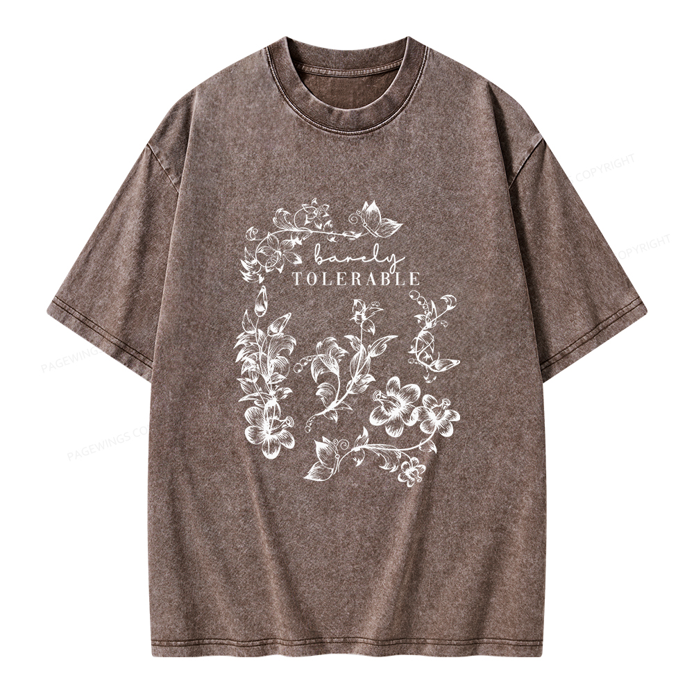 Pagewings Barely Tolerable Unisex Washed T-shirt