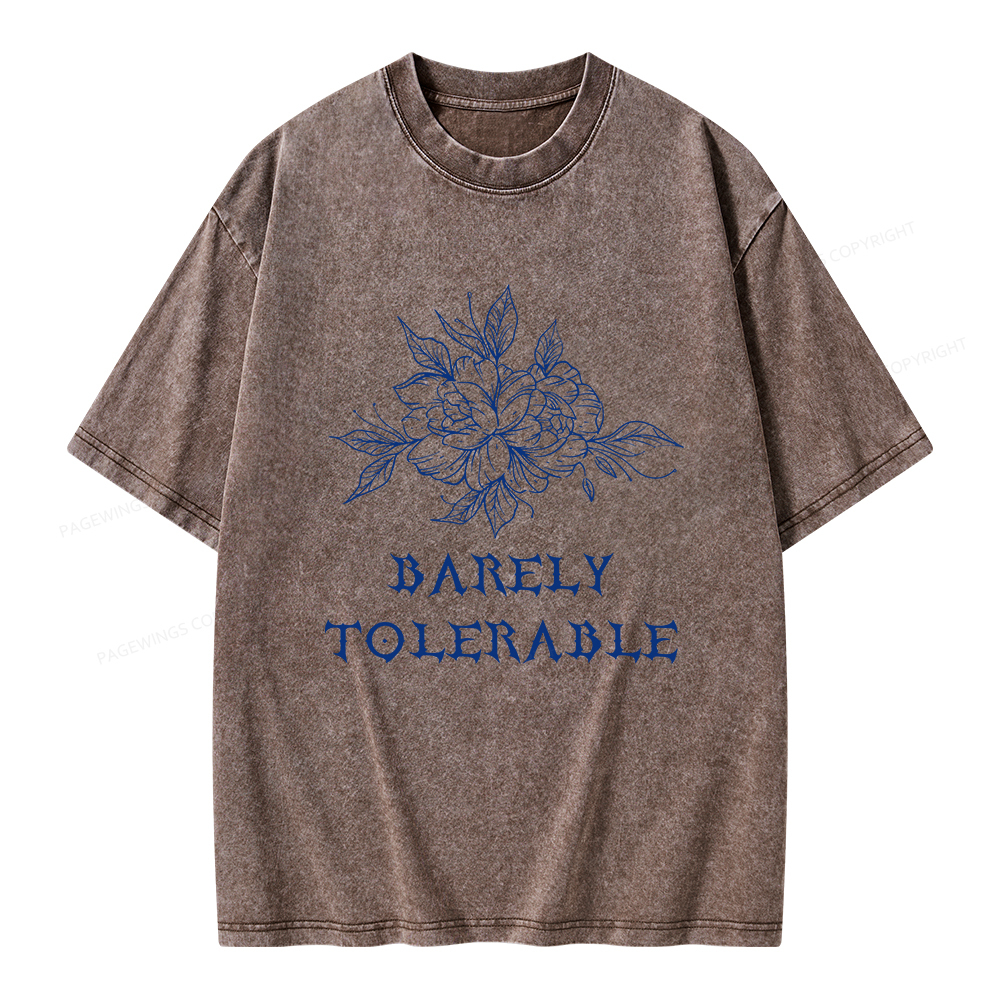 Pagewings Barely Tolerable Unisex Washed T-shirt