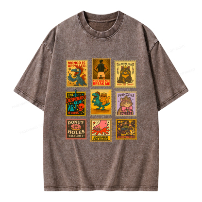Pagewings Vintage Stamp Unisex Washed T-shirt