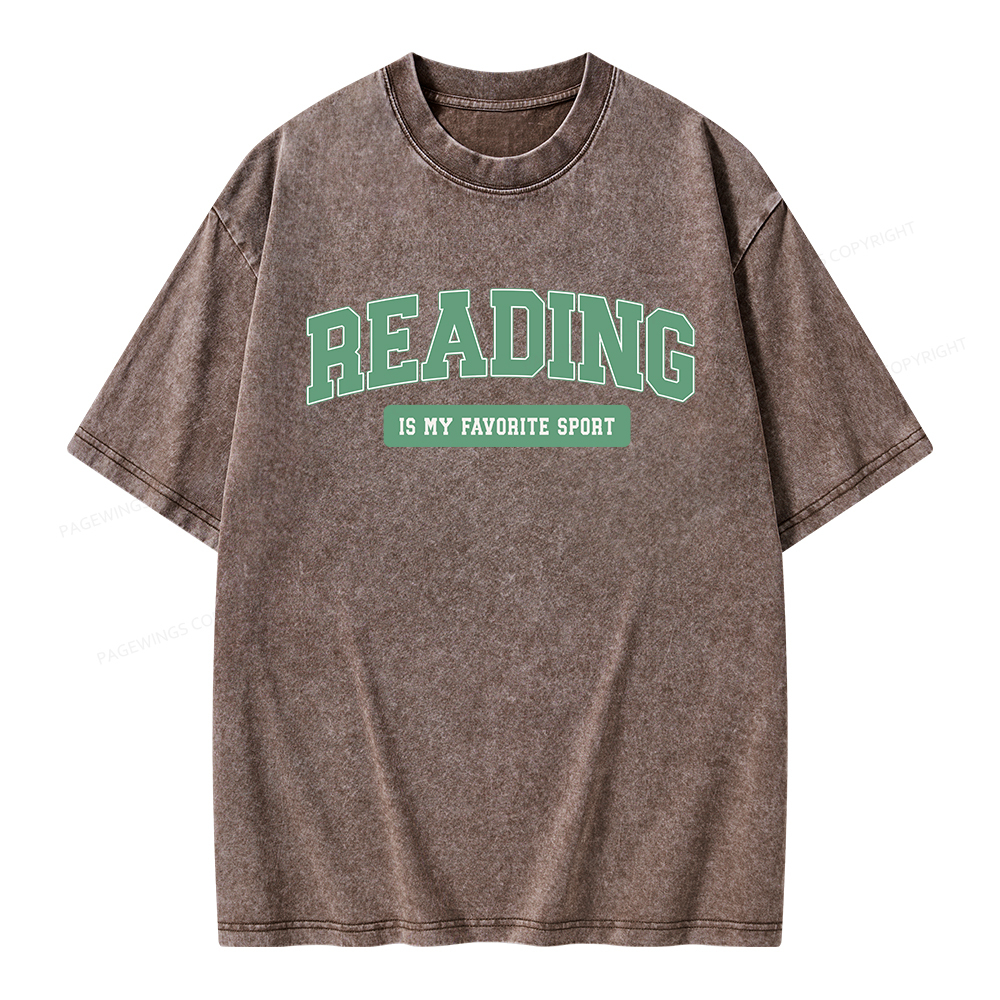 Pagewings Reading Is My Favorite Sport Unisex Washed T-shirt