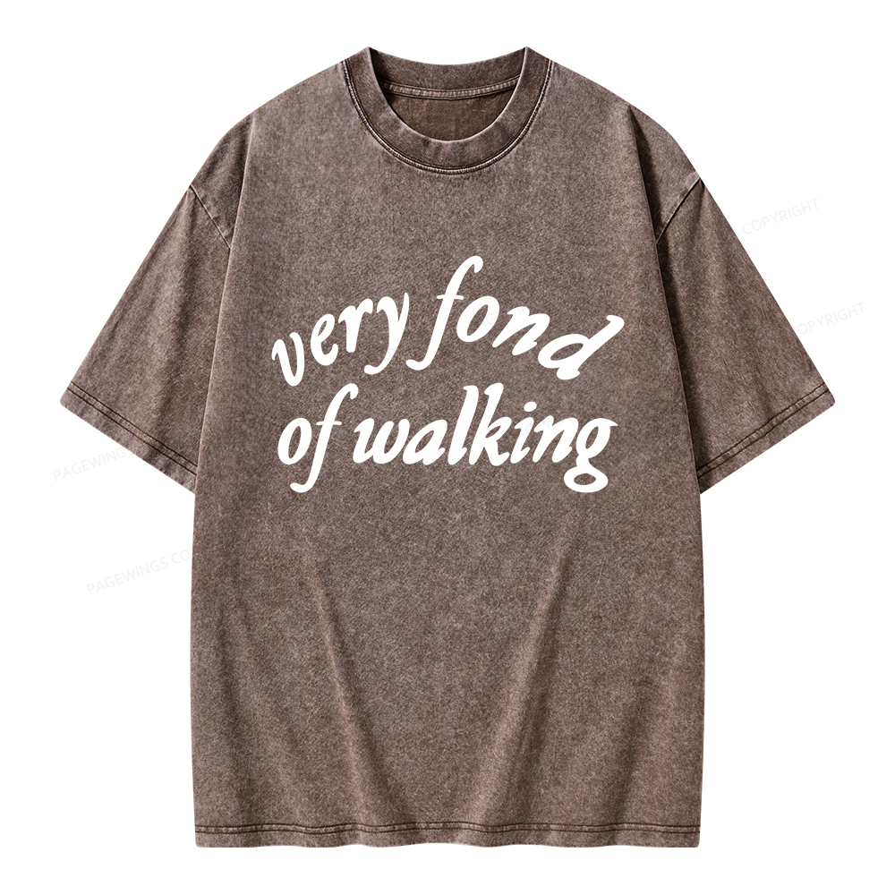 Pagewings Very Fond of Walking Unisex Washed T-shirt