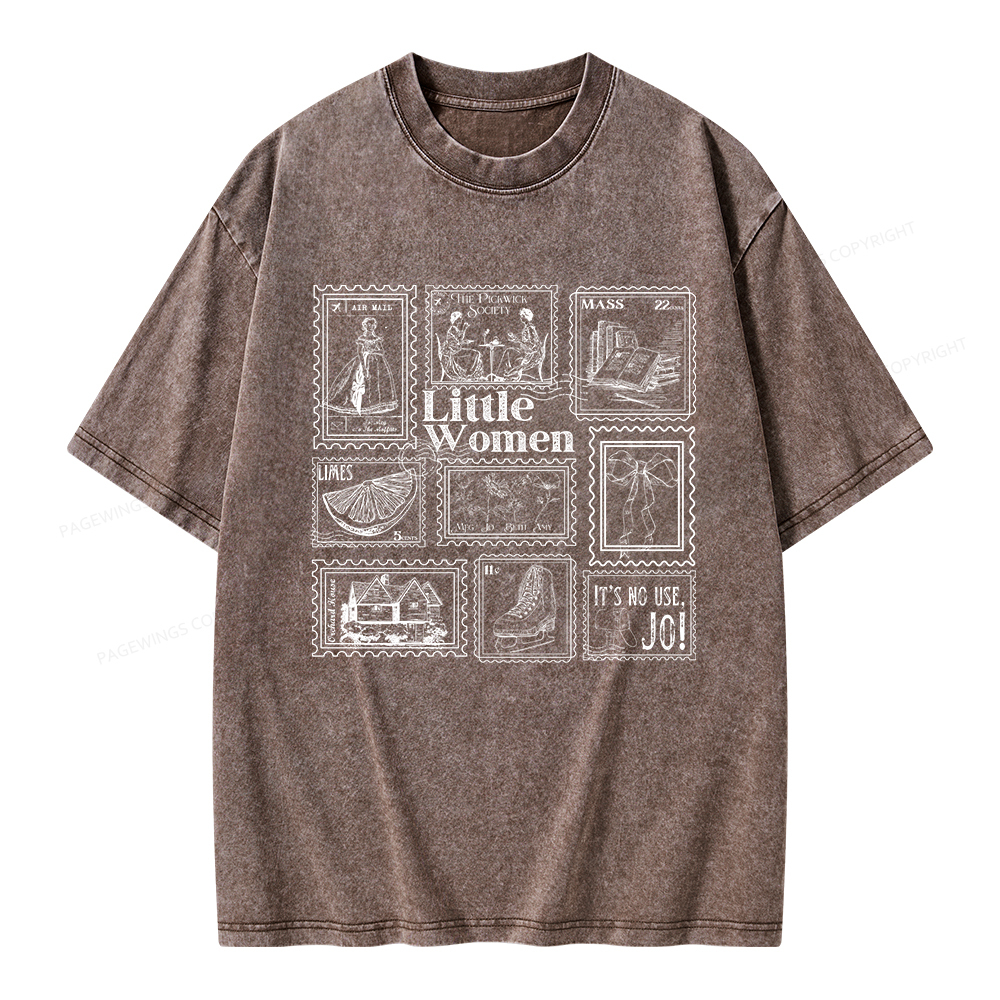 Pagewings Literary Stamp Unisex Washed T-shirt