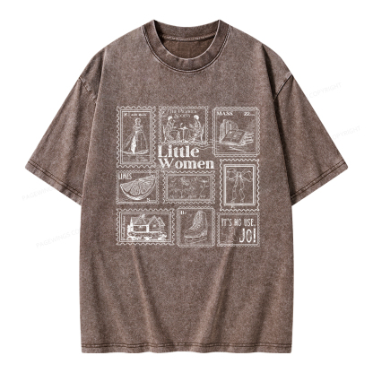 Pagewings Literary Stamp Unisex Washed T-shirt