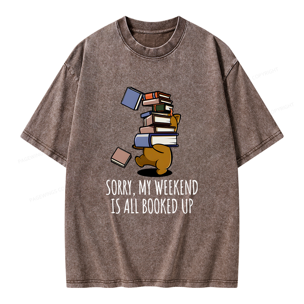 Pagewings Weekend Booked Up Unisex Washed T-shirt