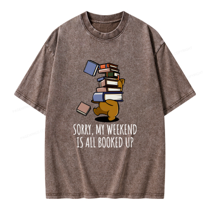 Pagewings Weekend Booked Up Unisex Washed T-shirt