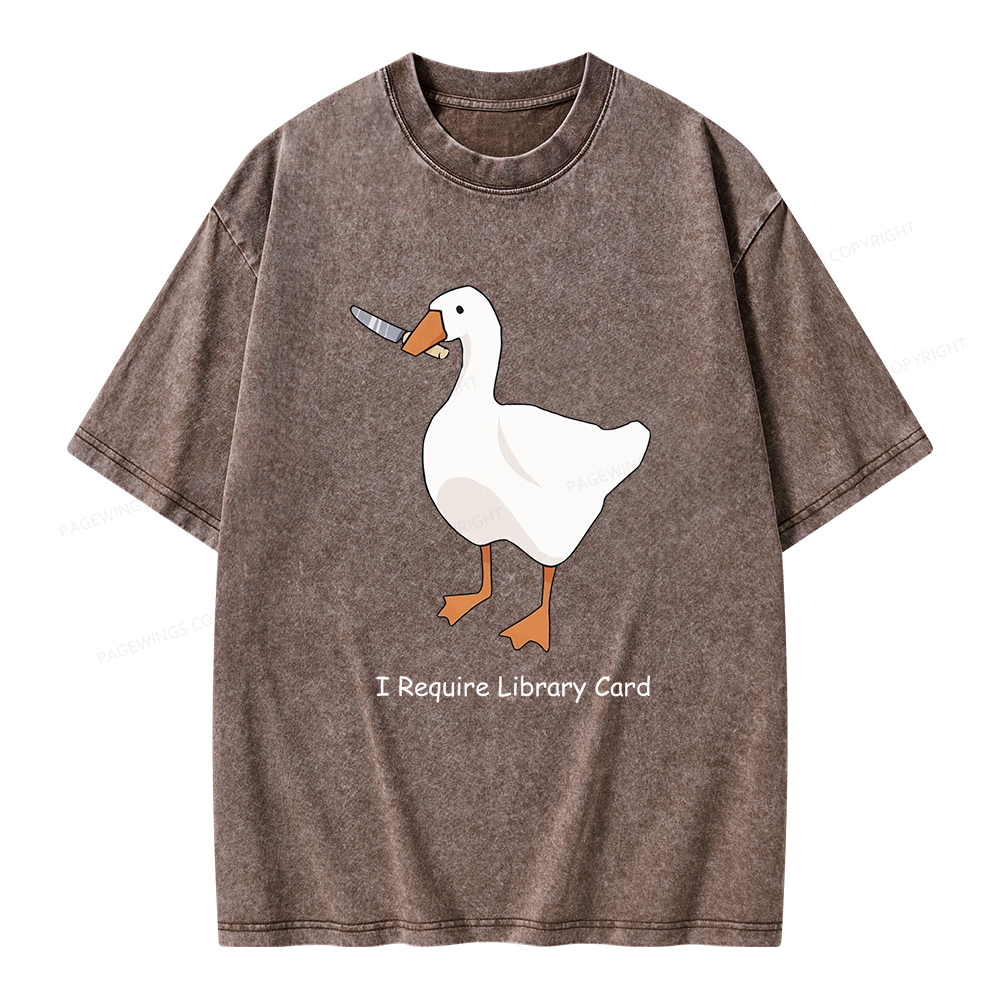Pagewings I Require Library Card Unisex Washed T-shirt